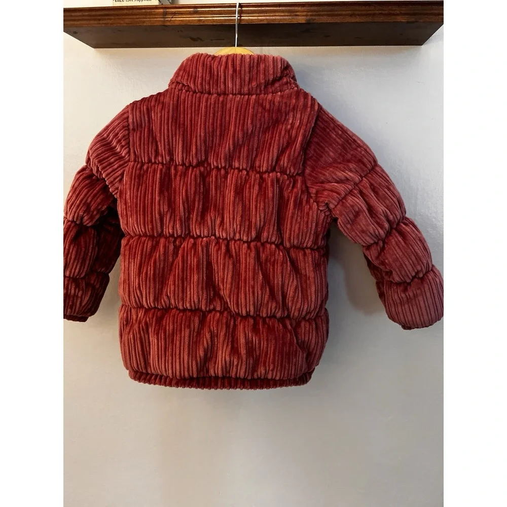 OSHKOSH B'GOSH Girls Size 5-6 Jacket Coat Pink Pockets Corduroy Full Zip